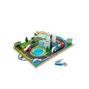 Melissa & Doug Take-Along Airport Play Set Built-in Tracks, Model Train Set NWT